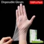 ITRUMPET 100 Chiếc Găng Tay Dùng Một Lần, Găng Tay Vệ Sinh Trong Suốt An Toàn Làm Việc Axit, Hộ Gia Đình Chống Trơn Trượt Thực Phẩm TPE Găng Tay Cao Su Miễn Phí