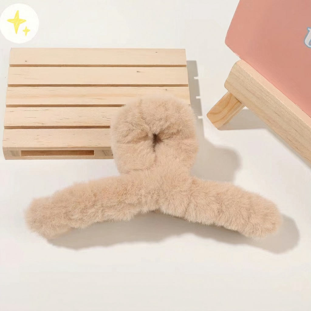 Kẹp tóc lông xù thời trang Hàn Quốc phong cách dễ thương nhiều màu sắc trẻ trung