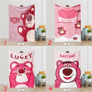 Lotso Dâu Gấu Flannel Chăn Gấu Hồng Chăn Quà Tặng Thiết Thực Cho Gia Đình Và Bạn Bè In Một Mặt Flannel Chăn Điều Hòa Không Khí Chăn Ngủ Văn Phòng Chăn