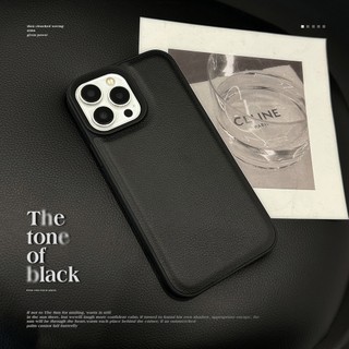 Ốp Điện Thoại Da Mềm Màu Đen Đơn Giản Cho iphone 15 15pro max 13 mini 14 14pro 14max 12 11 pro max ix xr se2 plus