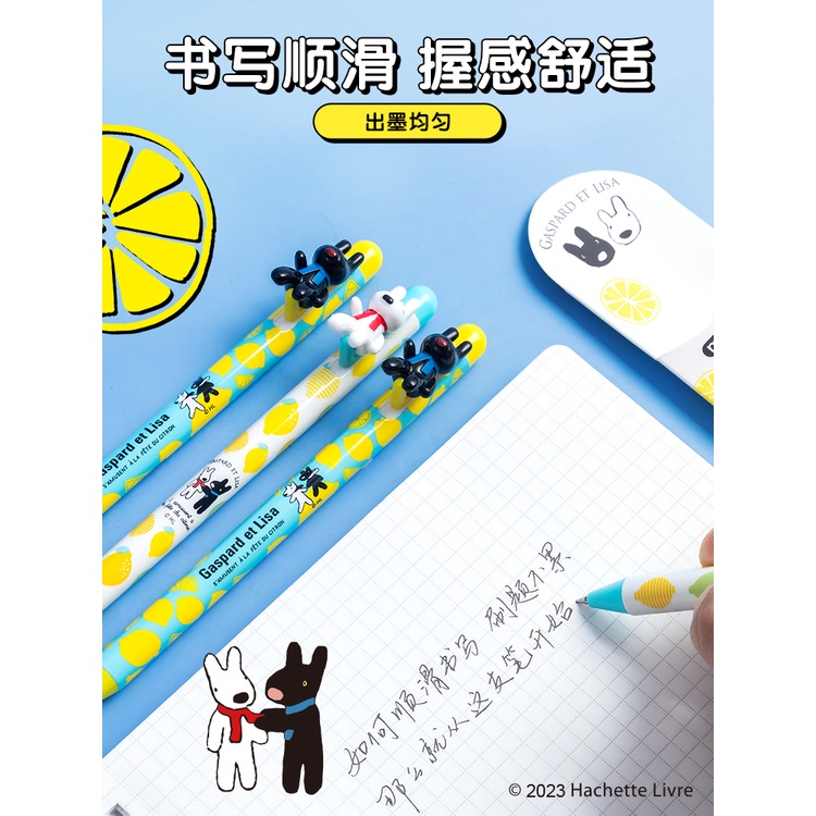 Set 2 Bút Bi Nhấn M&G 0.5 Sức Chứa Lớn Họa Tiết Viên Đạn Màu Đen Cho Học Sinh