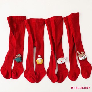 Mgg-girl Thu Đông Đan Quần Legging Dây Đàn Hồi Nai Sừng Tấm Santa Trang Trí Quần Tất Ấm Tất