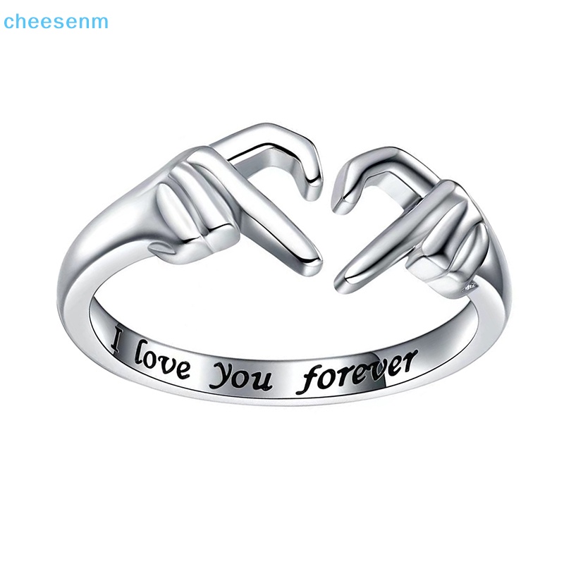 Nhẫn Đôi Khắc Chữ Love / Bàn Tay Có Thể Điều Chỉnh Kích Thước Cho Cặp Đôi