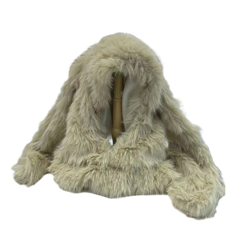 Dasbsug Lông Thú Sang Trọng Mũ Trùm Đầu Người Lớn Unisex Balaclava Mũ Đáng Yêu Mới Lạ Tai Thỏ Beanie Y2K Thanh Thiếu Niên Cô Gái Mùa Đông Ấm Áp Sk
