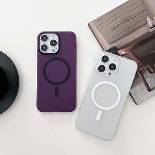 Dành Cho Ốp Điện Thoại Không Dây Cho IPhone 15 ProMax 15 14 Plus 13 12 Pro Max Mờ Trong Suốt Nhựa T16