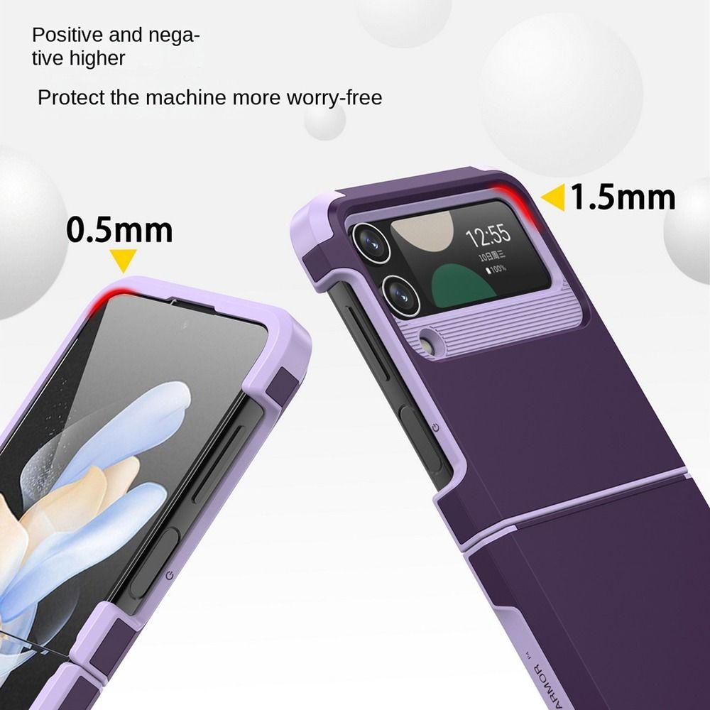 HOBBYIN 1 Cái Cho Z Flip 3 / 4 / 5, Bản Lề Armor Vỏ Điện Thoại, PC TPU Full Cover Bảo Vệ Điện Thoại Di Động Bảo Vệ Cho Điện Thoại Galaxy