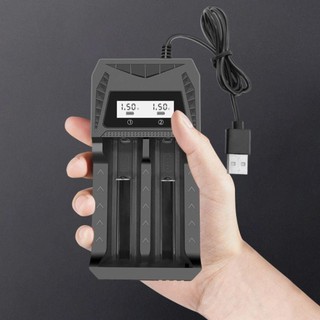 Bộ sạc pin Lithium USB 1/2 khe 18650, đế sạc nhanh đa năng LCD thông minh