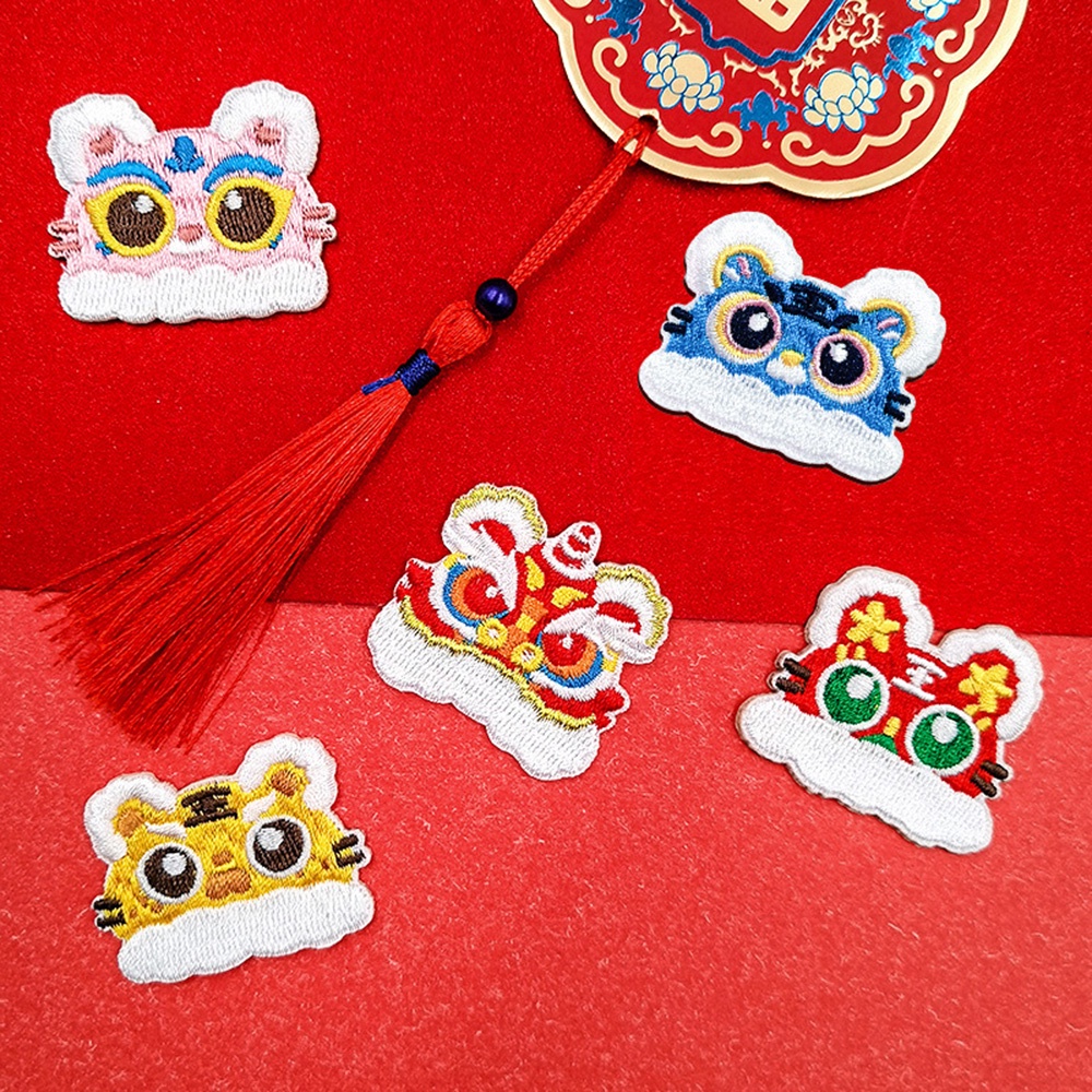 Sticker Ủi Thêu Hình Đầu Sư Tử Dễ Thương