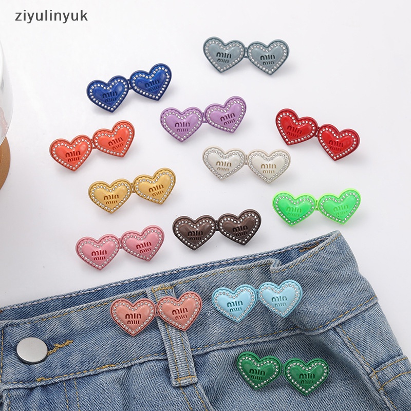 Set 2 Khóa Thắt Lưng Quần Jean Hình Trái Tim Điều Chỉnh Được ziyulinyuk