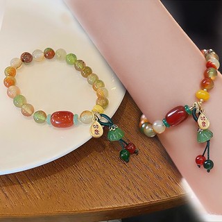Vòng Tay Chuỗi Hạt Màu Kẹo Hình Ngôi Sao Trái Tim Phong Cách Trung Hoa