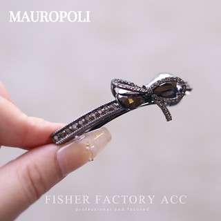 Mauropoli [Sẵn sàng] Kẹp lò xo nơ kim cương giả khí chất Đầu lưng OL cao cấp Kẹp tóc nửa mảnh Kẹp tóc bên Nổ Clip