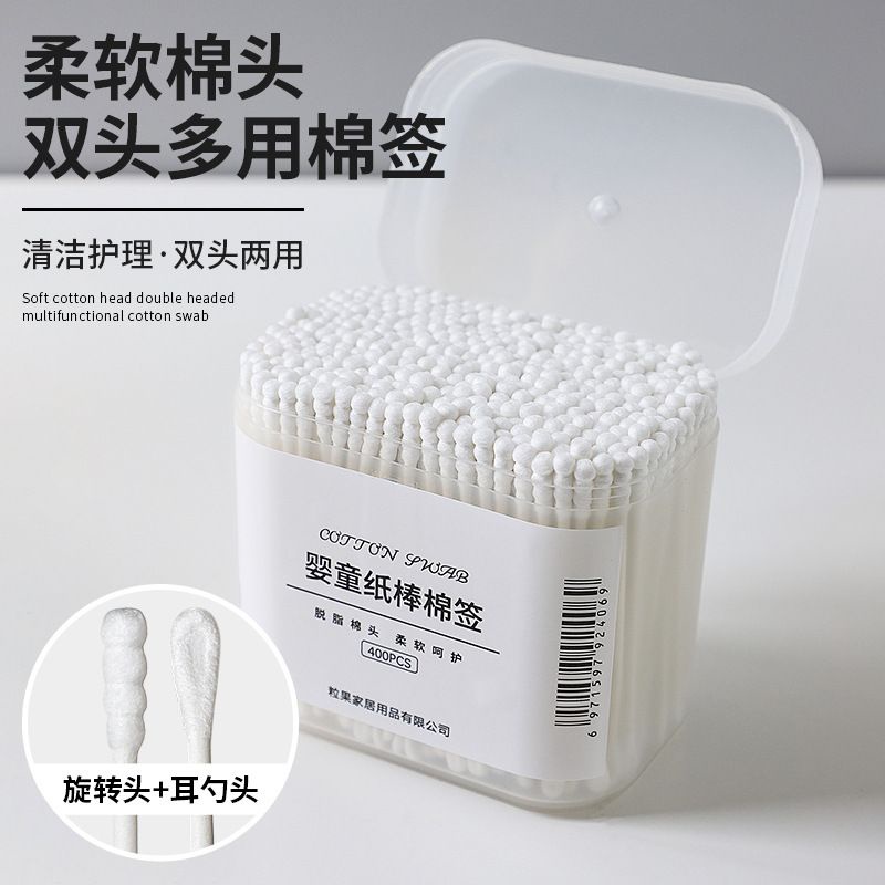 Hộp 200/400 tăm bông ráy tai hai đầu màu trắng tiện dụng | Shopee Việt Nam
