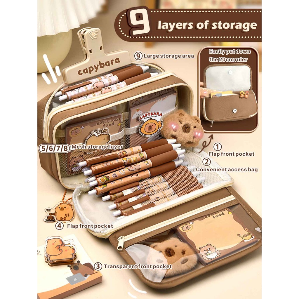 Kawaii Hộp Đựng Bút Chì Túi Lật Hộp Đơn Giản Trở Lại Trường Học Cho Studnets Đồ Dùng Văn Phòng Phẩm