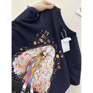 HIIXIIVI Thương Hiệu Mới 100% Cotton Unisex Áo Thun Nữ Tay Ngắn Nam Nữ Baggy Cổ Tròn Rời In Độc Đáo Cặp Đôi Tee