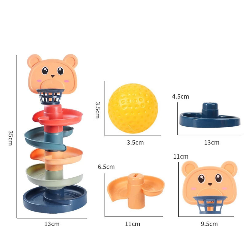 Bé Xoay Theo Dõi Xếp Chồng Montessori CánBóng ThápĐồ Chơi,Tháp Xoay Theo Dõi Bộ Đồ Chơi, Đồ Chơi Bóng Cán