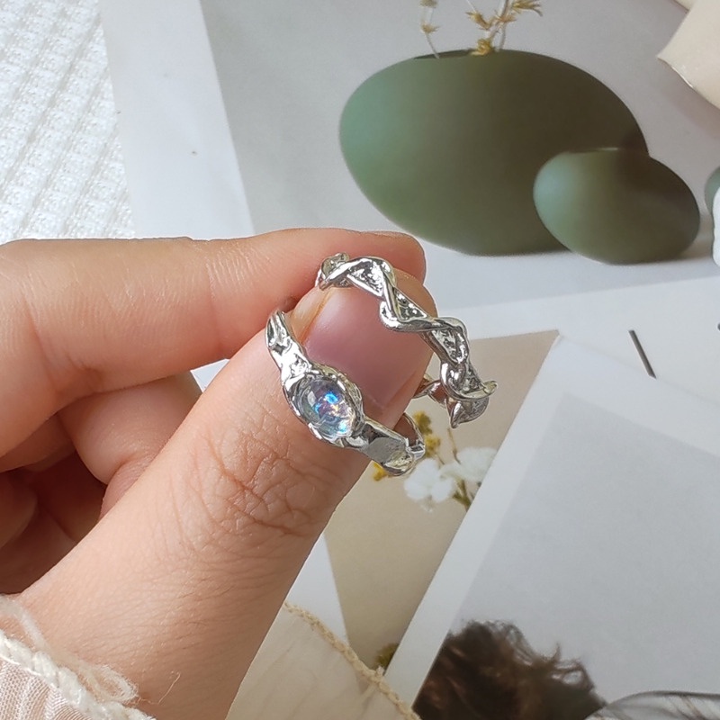 Nhẫn Dạng Hở Mỏng Mịn Mặt Trăng / Hình Học Bất Đối Xứng Điều Chỉnh Được Thời Trang Dự Tiệc Thanh Lịch / Phổ Biến Cho Nữ