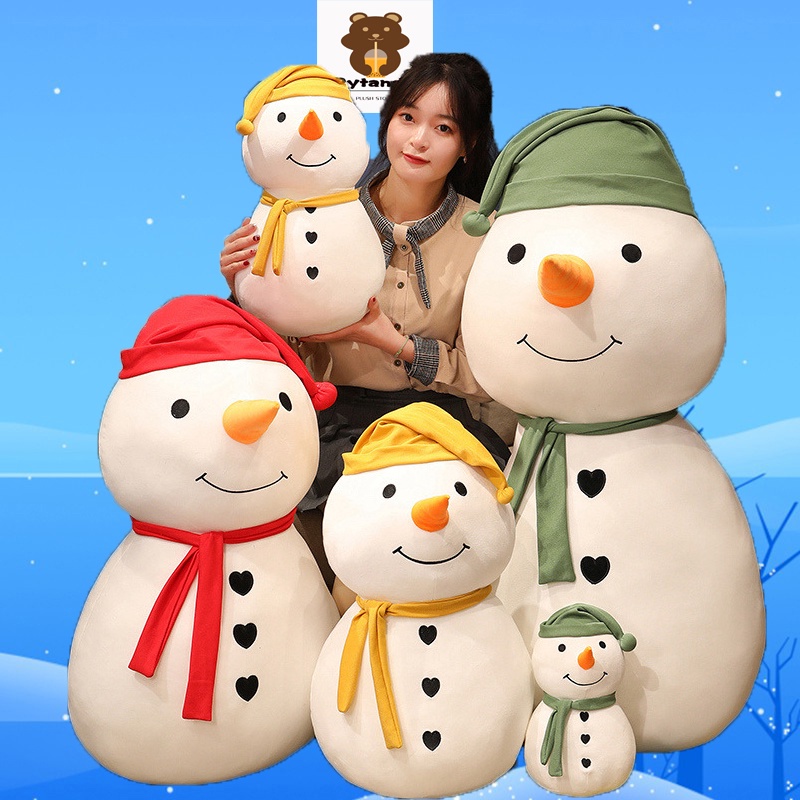 Rytanda Snowman Đồ chơi nhồi bông người tuyết Noel làm quà tặng dễ thương trang trí nội thất
