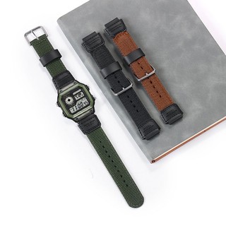 Dây Đeo nylon 18mm Thay Thế Cho Đồng Hồ casio ae-1200 ae1300 sgw-300h aq-S810Ww-216Hw-800h aeq-110w w735h mrw-200h