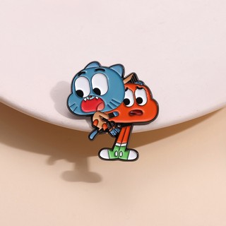 Hoạt Hình Ghim Cài Ba Lô / Ba Lô Bằng Kim Loại Họa Tiết Hoạt Hình comedy the amazing world of gumball Men Làm Quà Tặng Bạn Bè