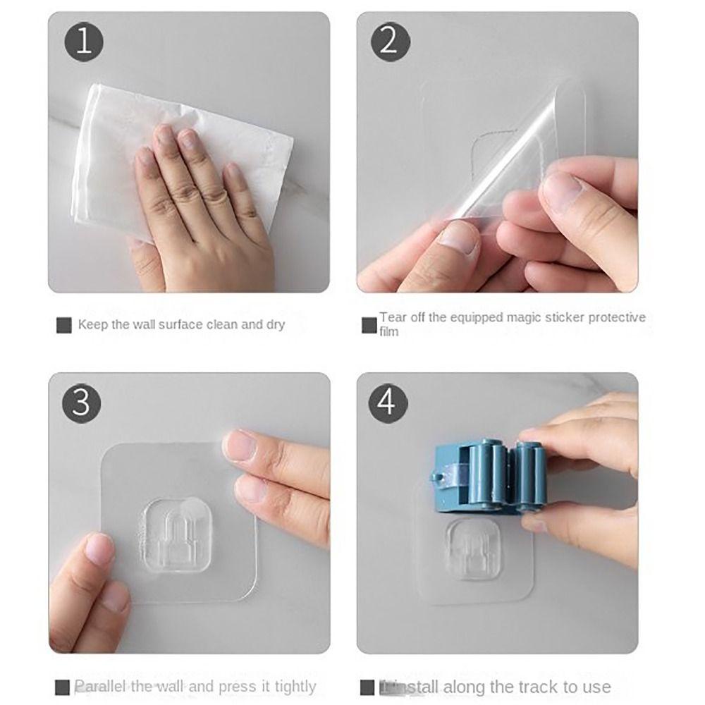 Móc treo đa chức năng YMIFI, Kệ phòng tắm chống đâm Không đục lỗ, Kẹp lau nhà tiện lợi Móc treo tường phòng tắm Phòng tắm nhà bếp