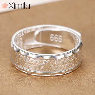 ❤ Nhẫn Bạc Khắc Chữ baifu Độc Đáo Hợp Thời Trang