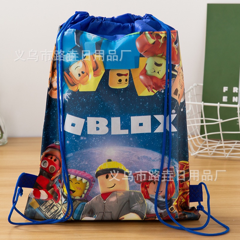 YT2 Roblox Túi Dây Rút Chống Thấm Nước Trẻ Em Tiệc Giáng Sinh Túi Quà Tặng Học Sinh Ba Lô Đi Học Du Lịch Túi Thể Thao TY2