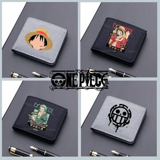 Ví Đựng Tiền Xu / Thẻ Vải canvas Gập Gọn In Hoạt Hình one piece Dễ Thương Cho Bé