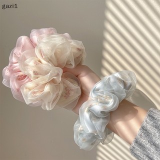 Dây Buộc Tóc Lụa organza Lụa organza Hai Lớp Họa Tiết Hoa Ngọt Ngào 1 [Gzi1] Phụ Kiện Tóc Đuôi Ngựa Cho Nữ