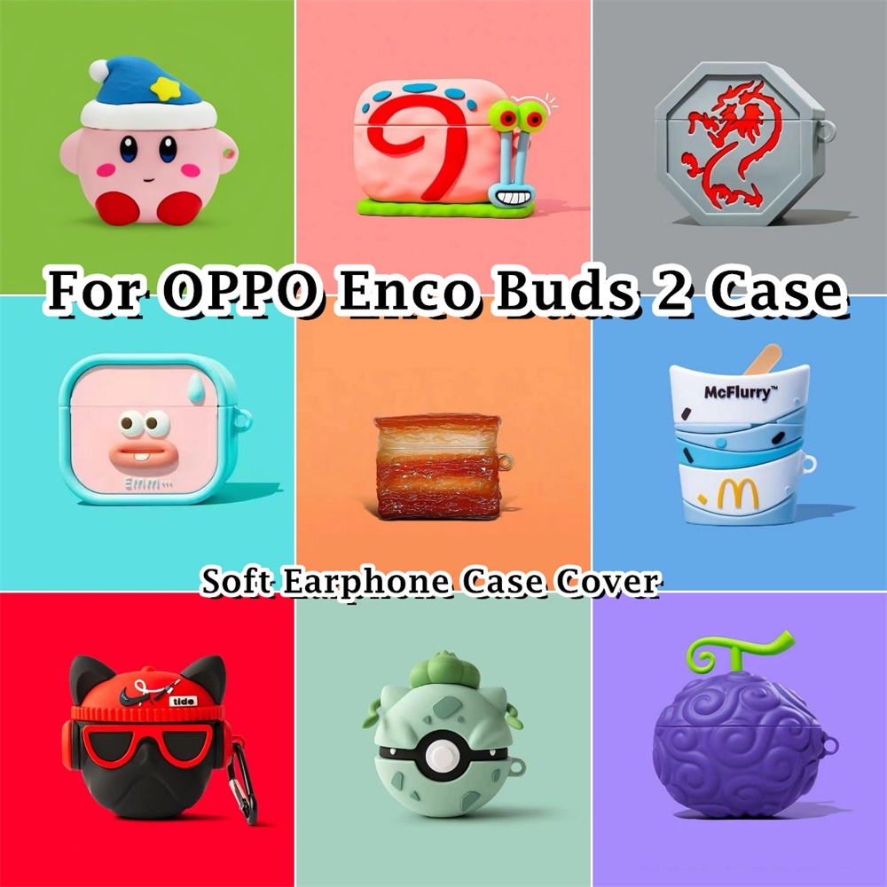[Ngôi sao tương lai] Dành cho OPPO Enco Buds 2 Ốp lưng Tide Cool Cartoon Series Vỏ tai nghe silicon mềm Vỏ bọc NO.2