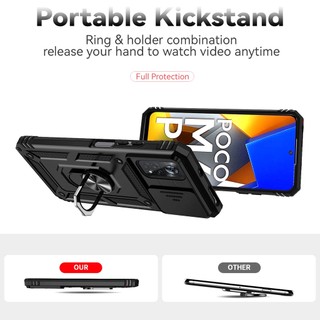 Ốp Điện Thoại Mỏng Có Giá Đỡ Dạng Trượt Bảo Vệ camera Cho xiaomi poco m4 pro 4g m3 m5s c40 c50