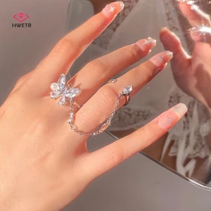 Nhẫn Thiết Kế Mở Hình Hoa Tinh Tế Cao Cấp Sáng Tạo Có Thể Điều Chỉnh Thời Trang Cho Nữ Mới