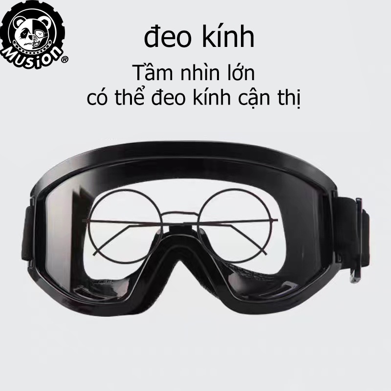 Kính bảo hộ Musion màu trơn cho hoạt động trượt tuyết/ lái xe ATV