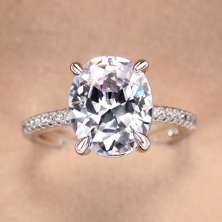Nhẫn Mạ Bạc 925 Đính Đá Zircon Đơn Giản Thời Trang