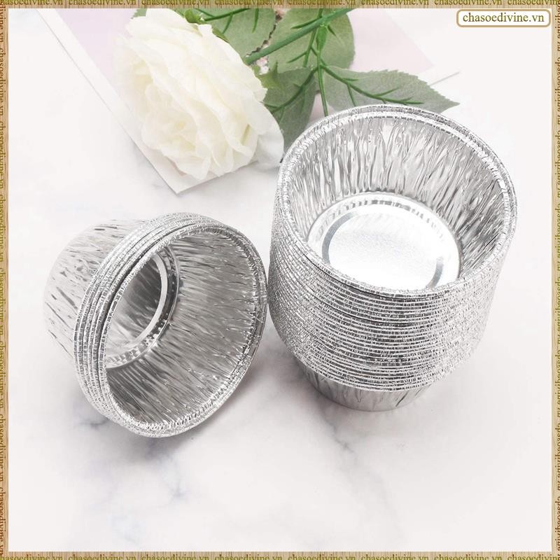 [K O G X] 150 Chiếc Cốc Bánh Cupcake Giấy Nhôm Ramekin Muffin Nướng Bánh, Lớp Lót Muffin Dùng Một Lần, Cốc giữ Ramekin, Chảo nướng bánh Cupcake Nhôm, Cốc nướng bánh Pudding