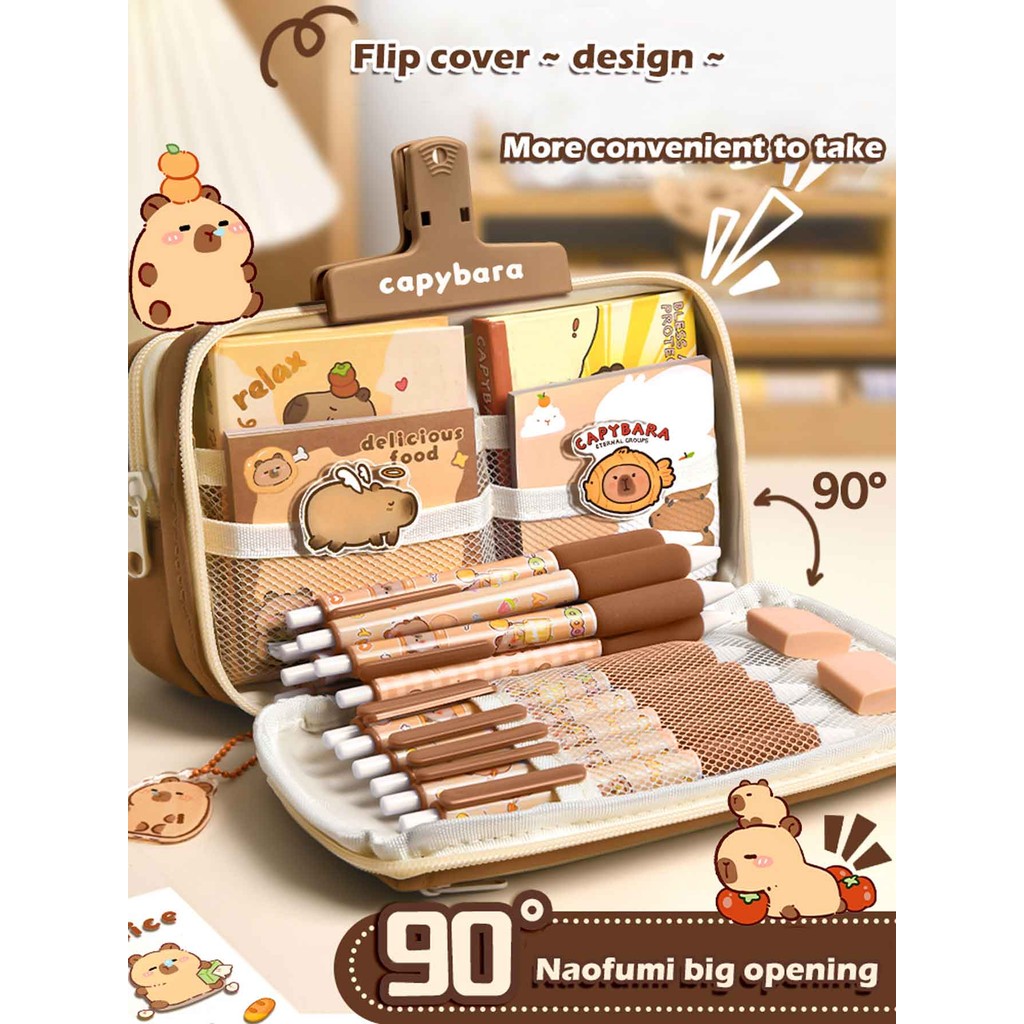 Kawaii Hộp Đựng Bút Chì Túi Lật Hộp Đơn Giản Trở Lại Trường Học Cho Studnets Đồ Dùng Văn Phòng Phẩm