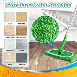 Dây thun dày Tấm lau nhà phẳng Lông cừu san hô / Microfiber Thay thế Cây lau nhà quét quay có thể giặt được Vải lau ướt để làm sạch sàn antirtvn