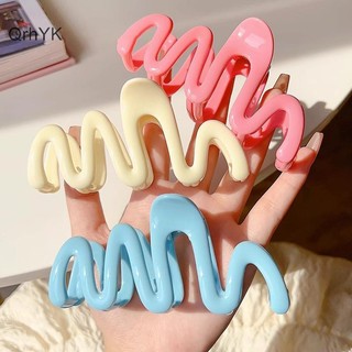 Nhà Máy Thời Trang Dopamine Màu Kem Hình Học Sóng Dòng Đầu Lưng Móng Vuốt Tóc Kẹp Tóc Nữ Cô Gái Kẹp Tóc Đuôi Ngựa Phụ Kiện Tóc Trang Trí QrhYK