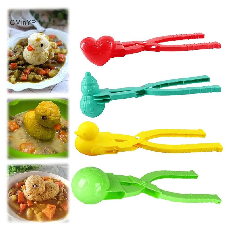 Cminyp Dễ Thương Hình Vịt Khuôn Cơm Máy Làm Kẹp Trẻ Em Ngoài Trời Vịt Nhựa Khuôn Cơm DIY Snowball Maker Khuôn Sushi Có Tay Cầm Vinh Quang