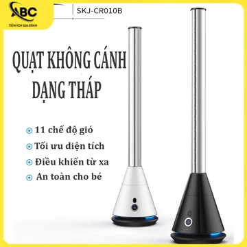 Quạt Không Cánh Dạng Tháp SKJ-CR010B Chính Hãng Điều Khiển Từ Xa. Quạt Tháp Không Cánh Đa Chức Năng An Toàn Cho Trẻ