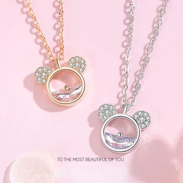 Dây chuyền hoạt hình, dây chuyền, dây chuyền chuột Mickey, dây chuyền kim cương, dây chuyền sang trọng, dây chuyền nữ, dây chuyền Hàn Quốc, dây chuyền dễ thương, vòng cổ thanh lịch, dây chuyền Disney,