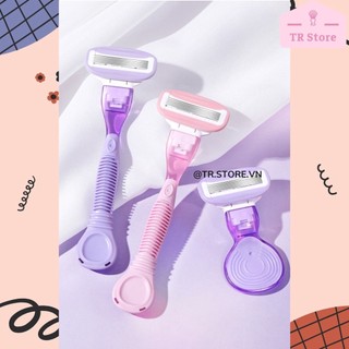Dụng cụ tẩy lông Maycreate có bọc bảo vệ chống tổn thương da 5 lưỡi 360 độ phù hợp da nhạy cảm