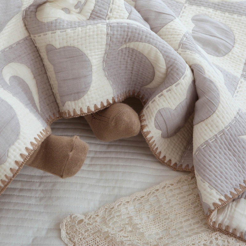 KIKIN Chăn Cotton Di Động Cho Bé Trẻ Sơ Sinh Thu Đông In Hình Hoạt Hình Ném Chăn