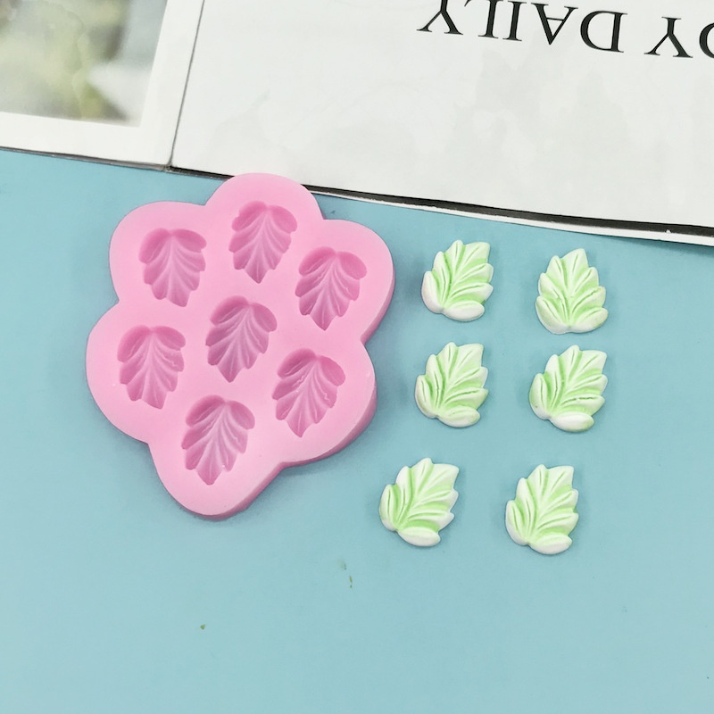 Cỏ Lá Phong Lá Bạch Quả Lá Monstera Khuôn Silicon Sô Cô La Fondant Bánh Trang Trí Khuôn Làm Bánh DIY