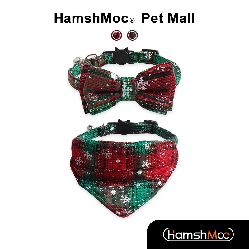 HamshMoc Giáng Sinh Thú Cưng Bandana Khăn Yếm Chó Mèo Cổ Khăn Nơ Dễ Thương Dây Buộc Cho Nhỏ Vừa Thú Cưng Trang Trí Phụ Kiện