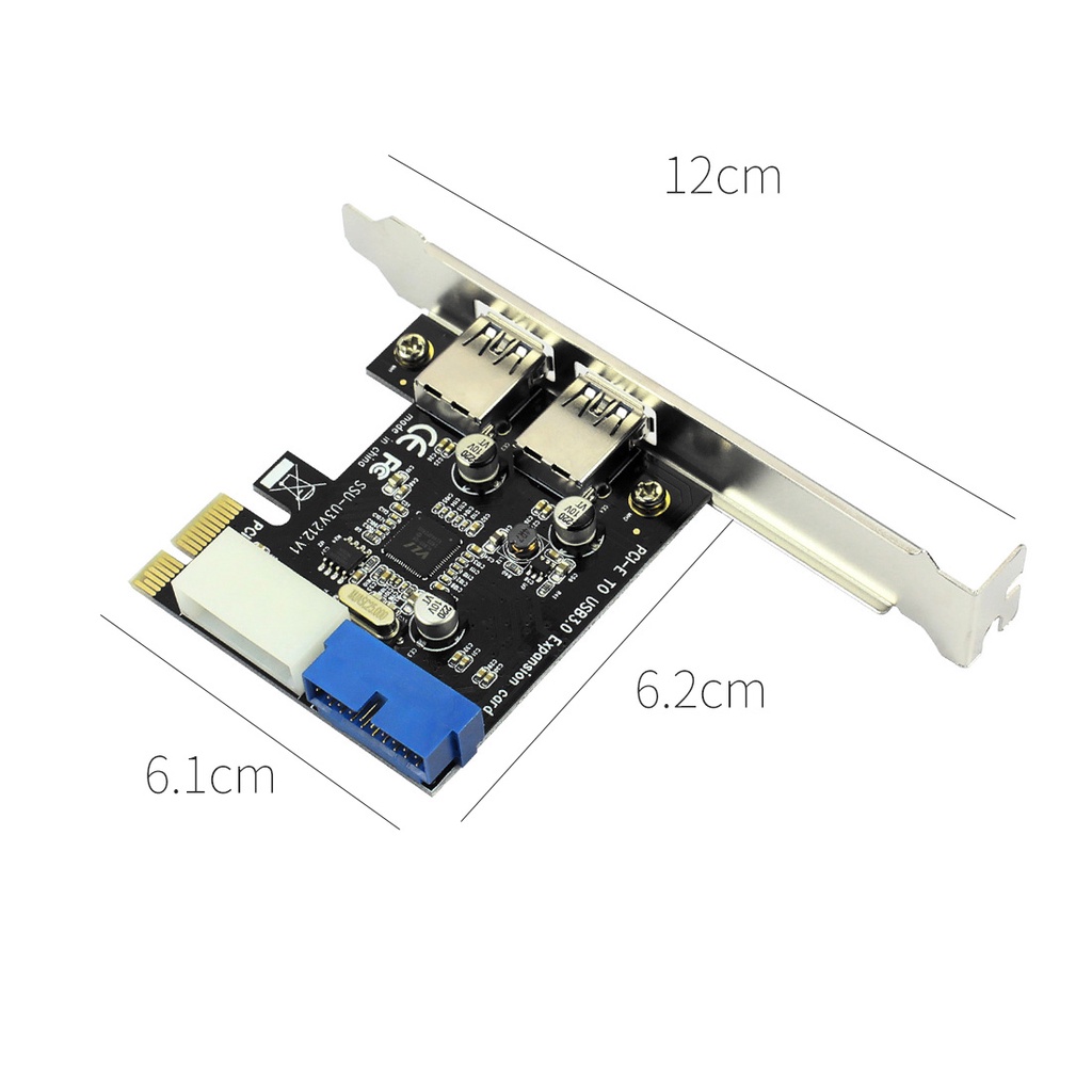 Bộ Chuyển Đổi usb 3 pcie 2 Cổng usb Sang pcie x1 20pin usb3.0 pcie Thẻ