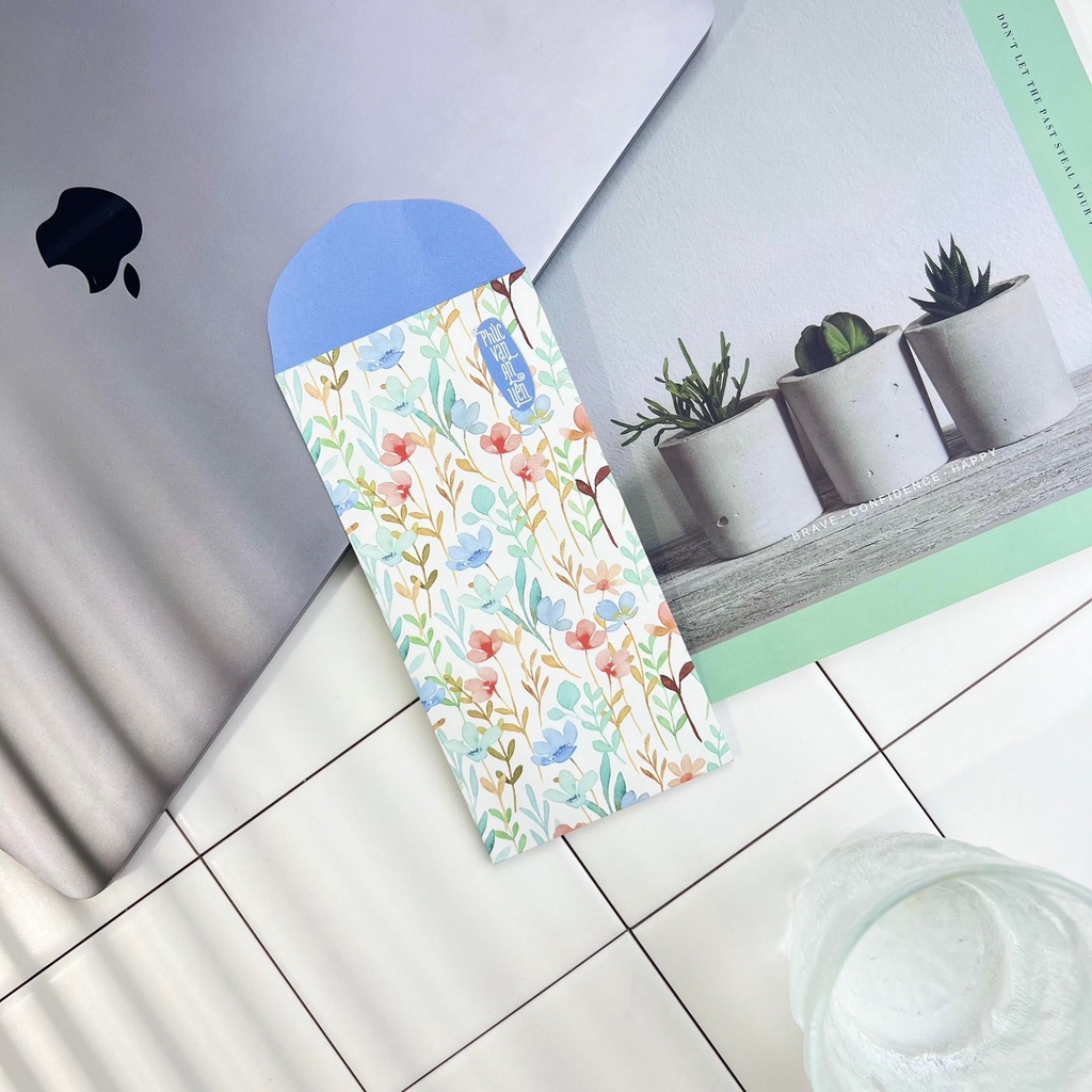 SET GX005 - Bao lì xì cao cấp của Gác Xép họa tiết hoa văn chất liệu Kraft nhật nhập khẩu Tết 2024