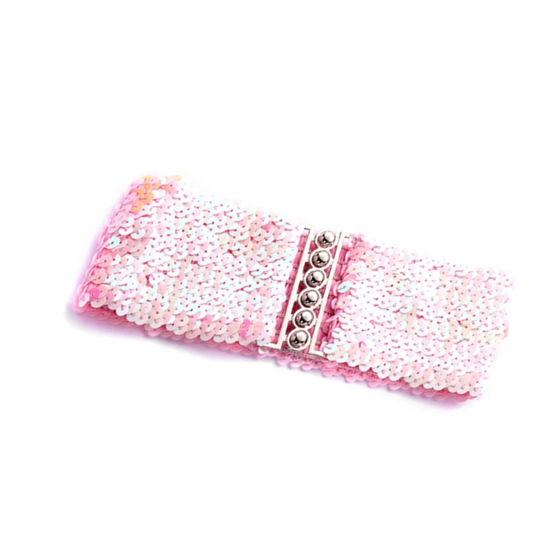 YOI Sequined Rộng Corset Thắt Lưng Nữ Co Giãn Waspie Thắt Lưng Cho Thiếu Niên Cô Gái Shimmering Eo Cincher Áo Khoác Đầm Decorat