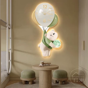 Đồng Hồ 3D LED Bong Bóng Gấu Dễ Thương Treo Phòng Khách, Phòng Ngủ, Quà Tặng Người Thân