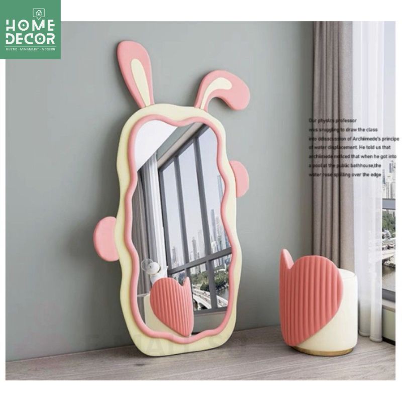 Gương Toàn Thân Bọc Nỉ Hình Con Thỏ Decor nhà cửa, phòng ngủ Elite Homes