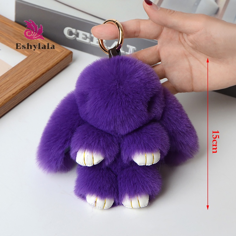 Móc Khóa Thỏ Lông Xù Mềm Mại Dễ Thương